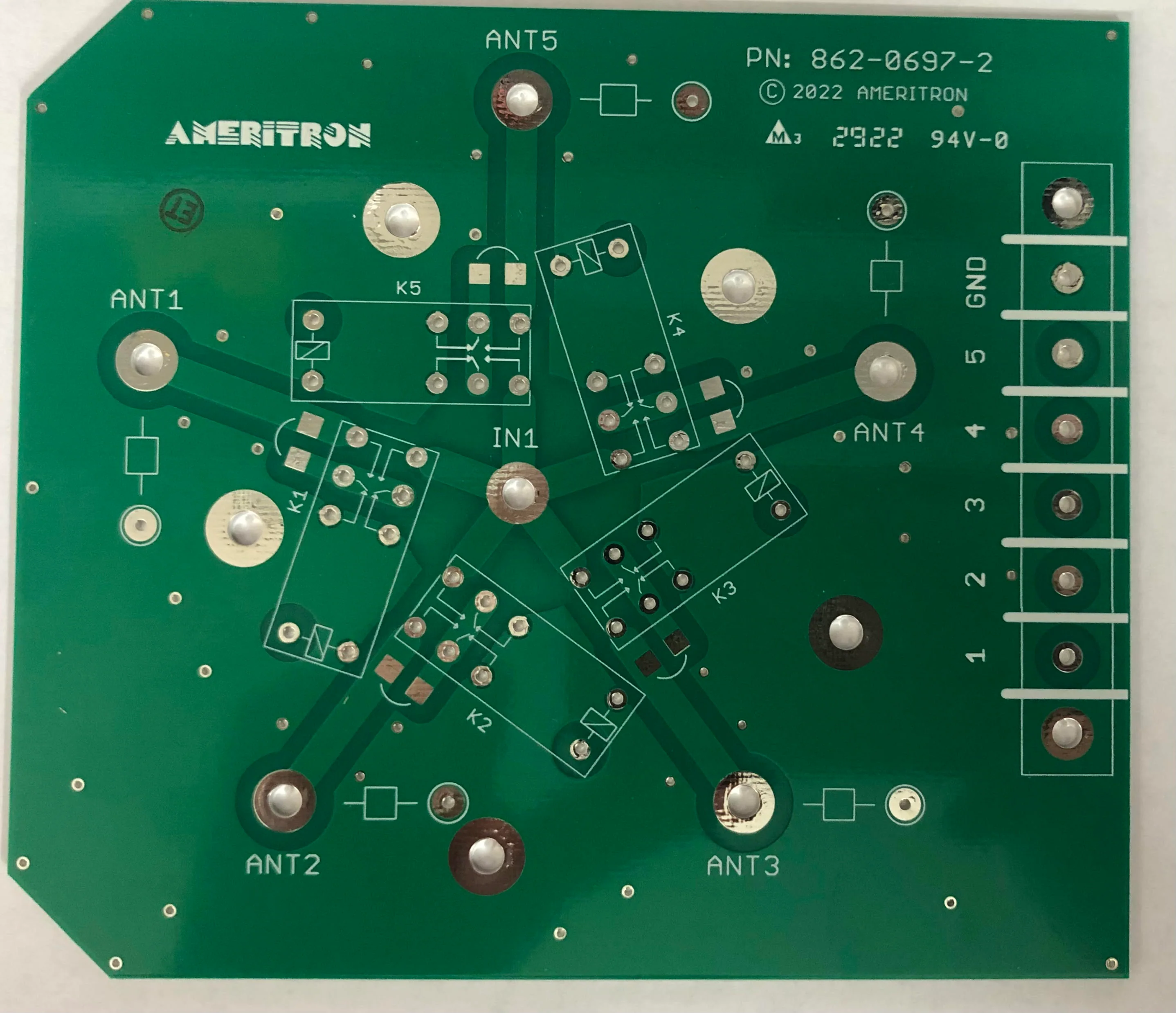 862-0697-2 PCB ONLY FOR RCS 8V OUTDOOR BOX. SEALED RELAY DESIGN