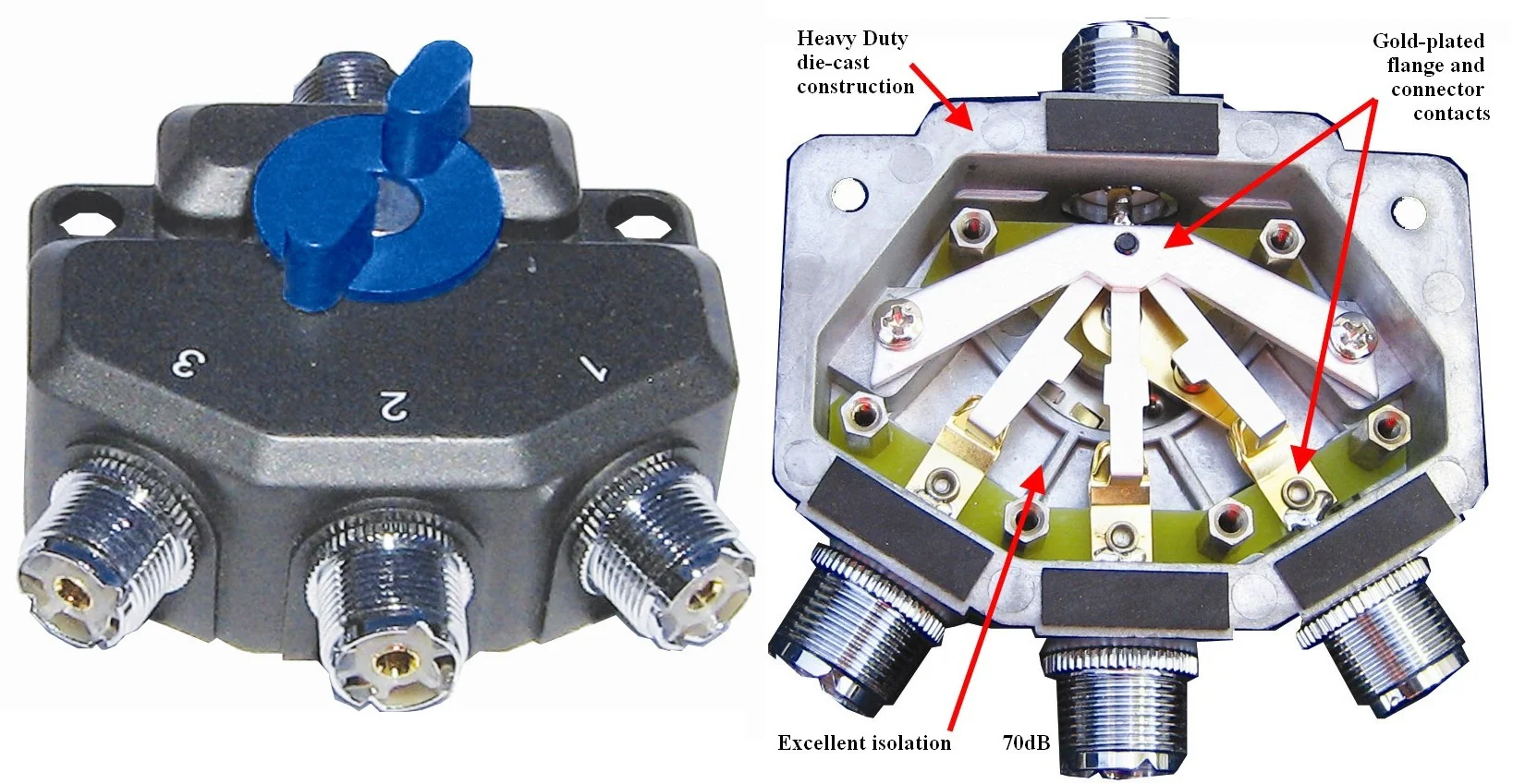 MFJ-2703N, ANT SWITCH, 3 POS, N, 2kW @HF, 1.5 GHz