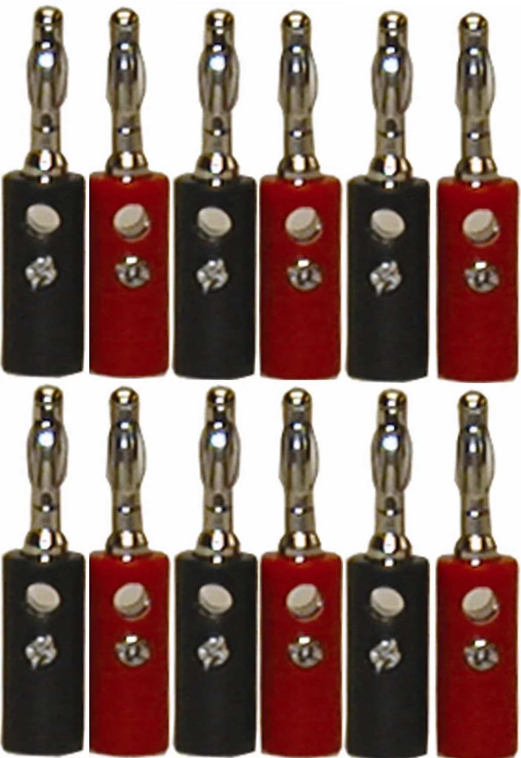 MFJ-7700P, BANANNA PLUG, 6-PAIR RED/BLACK (600-2300/2302)
